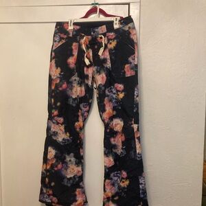 Burton Women's Snowboard Pants - Black and pink tie dye  Pattern